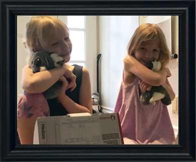 Twins receiving their Australian made gifts
