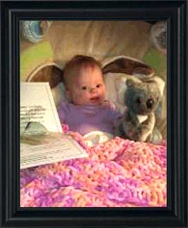 Baby Emma with Jimmy the koala